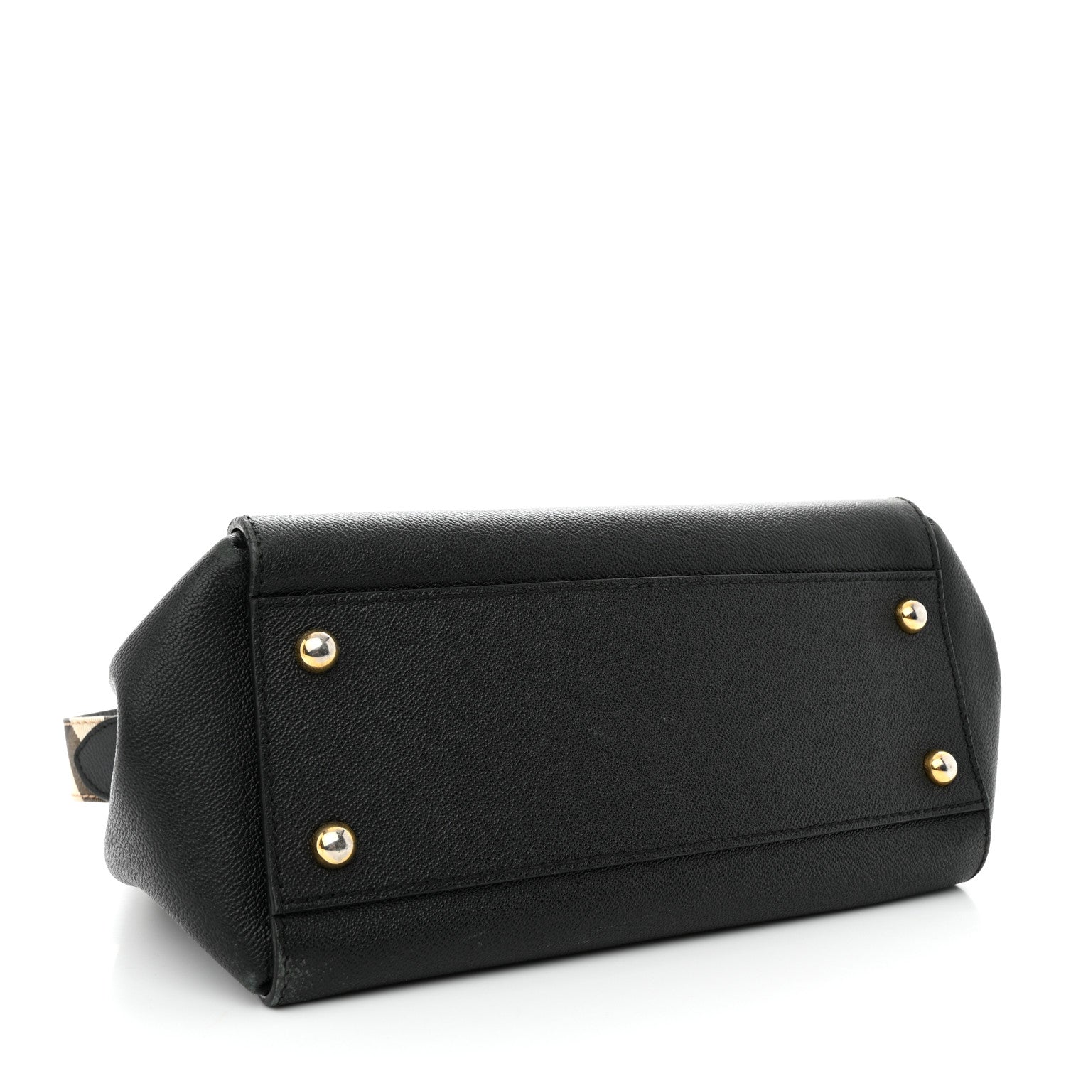 Burberry Soft Grain Calfskin Medium Buckle Tote Black 4 of 16