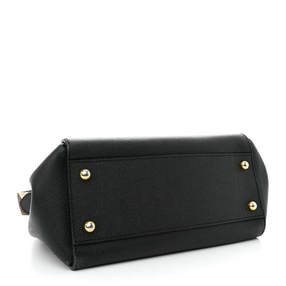 Burberry Soft Grain Calfskin Medium Buckle Tote Black 4 of 16