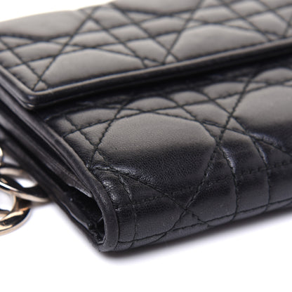 Christian Dior Lambskin Cannage Lady Dior Compact Wallet Black 7 of 12