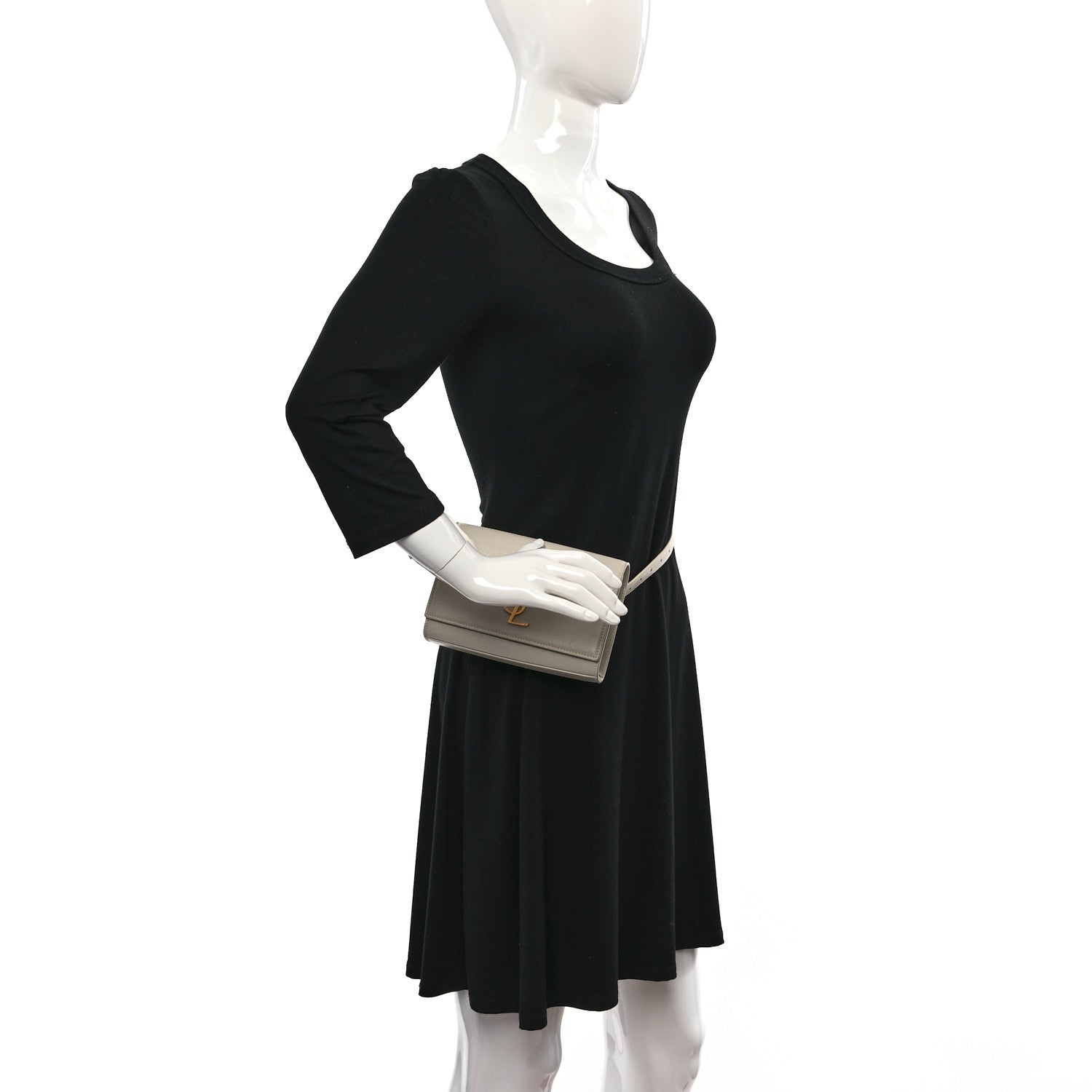 Saint Laurent Grain De Poudre Monogram Kate Belt Bag Crema Soft 2 of 9