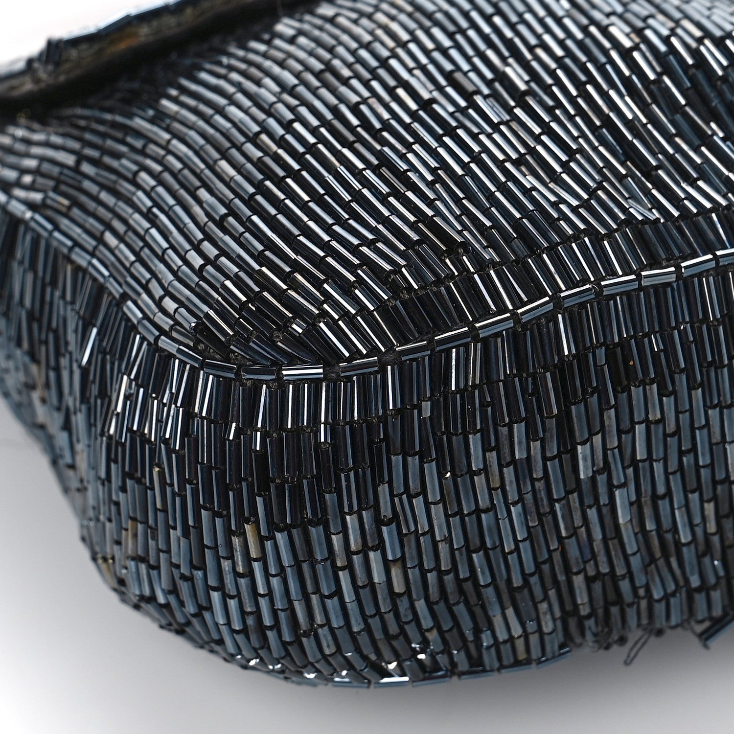 Fendi Satin Beaded Baguette Blue Black 7 of 15