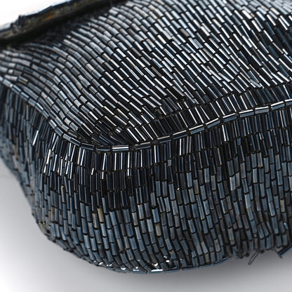 Fendi Satin Beaded Baguette Blue Black 7 of 15