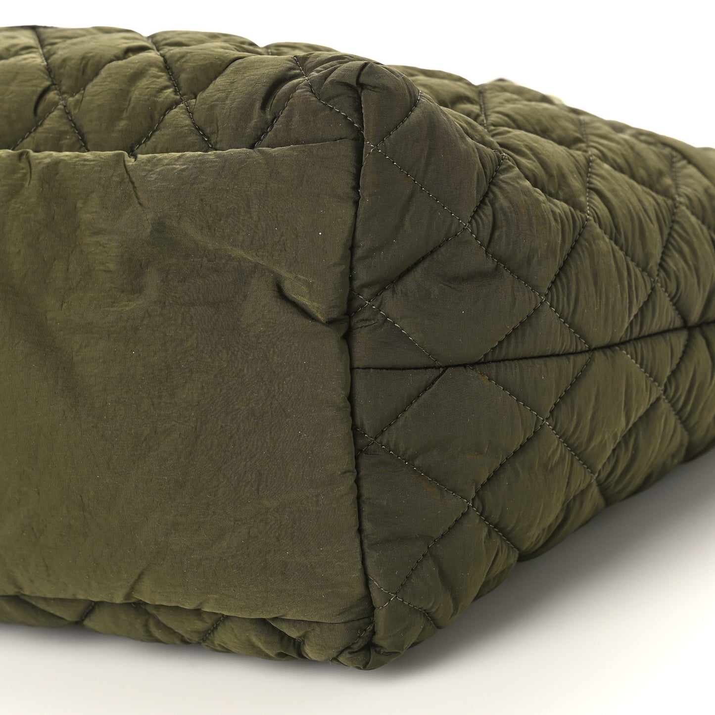 Nylon Quilted Small Coco Cocoon Tote Khaki