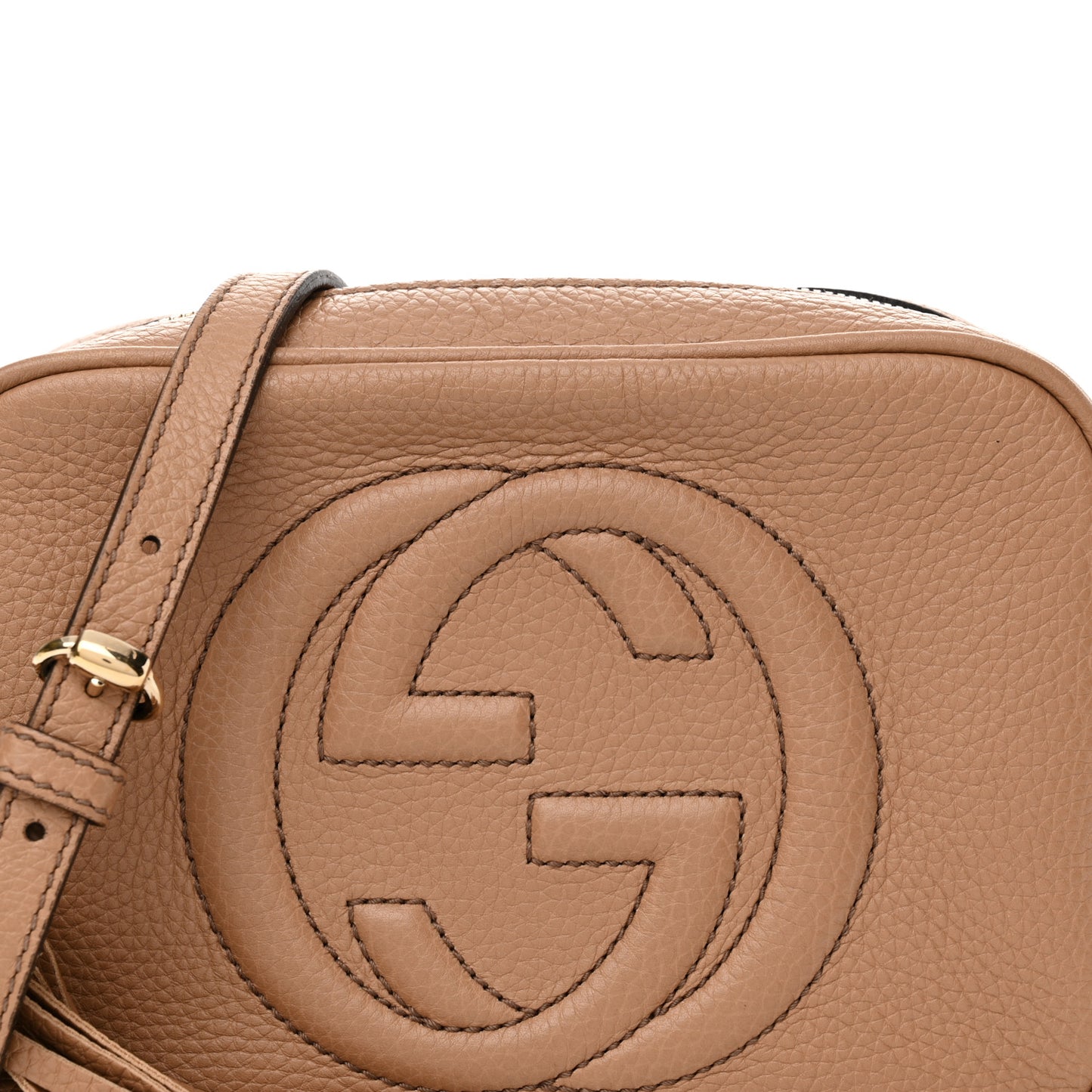 Pebbled Calfskin Small Soho Disco Bag Camelia