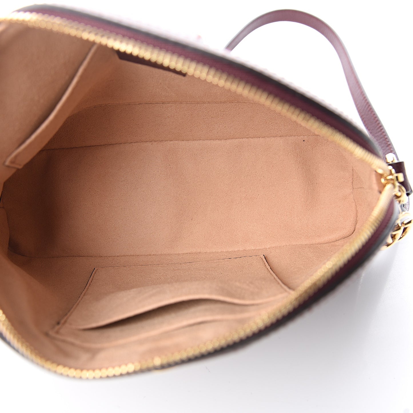 Textured Calfskin Web Small Ophidia Dome Shoulder Bag Vintage Bordeaux