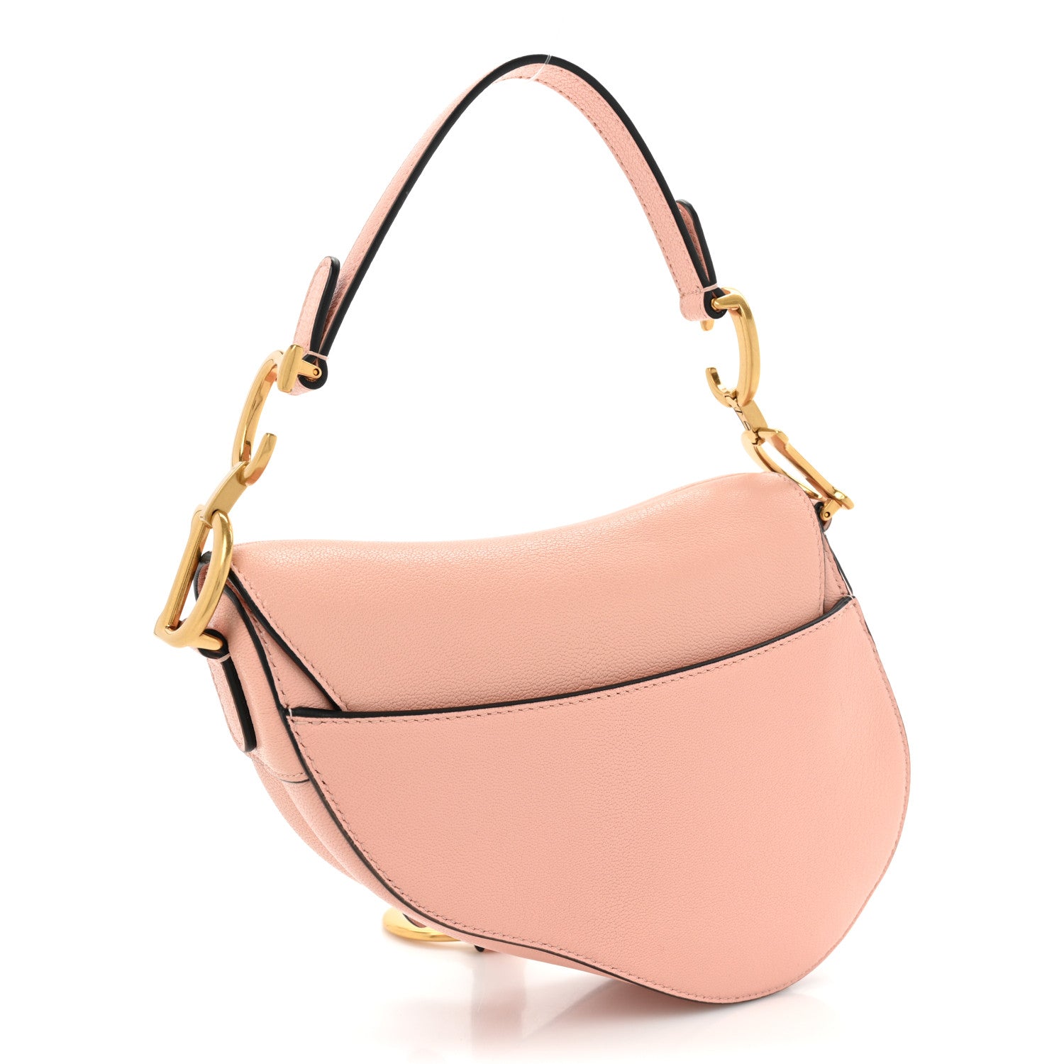 Christian Dior Grained Calfskin Mini Saddle Bag Pink 3 of 10