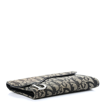Christian Dior Monogram Dior Saddle Wallet Black 4 of 7