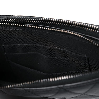 Chanel Patent Goatskin Quilted Small Gabrielle Clutch With Chain Black 11 of 15