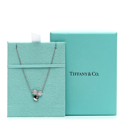 Tiffany Platinum Diamond .17ctw Small Paper Flowers Pendant Necklace 5 of 5
