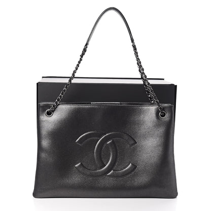 Chanel Iridescent Calfskin CC East West Shopping Tote Grey 11 of 11