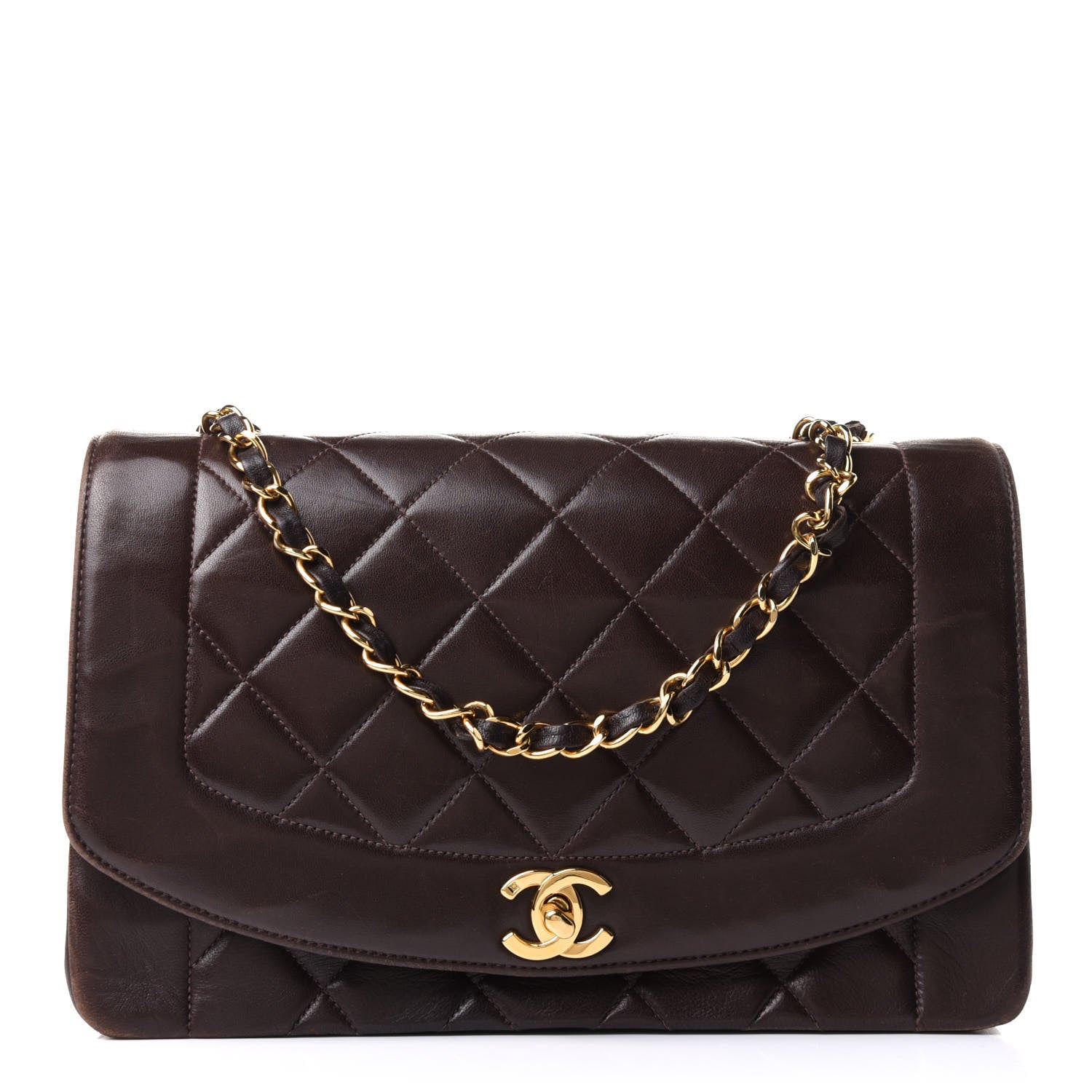 Chanel Lambskin Quilted Small Single Flap Brown 1 of 10