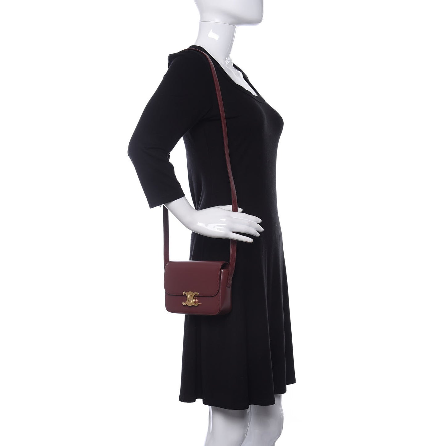 Shiny Calfskin Nano Triomphe Light Burgundy