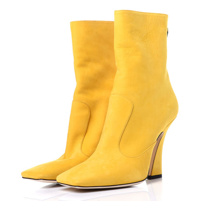 Fendi Nubuck FFreedom High Heel Ankle Boots 38.5 Yellow 3 of 9