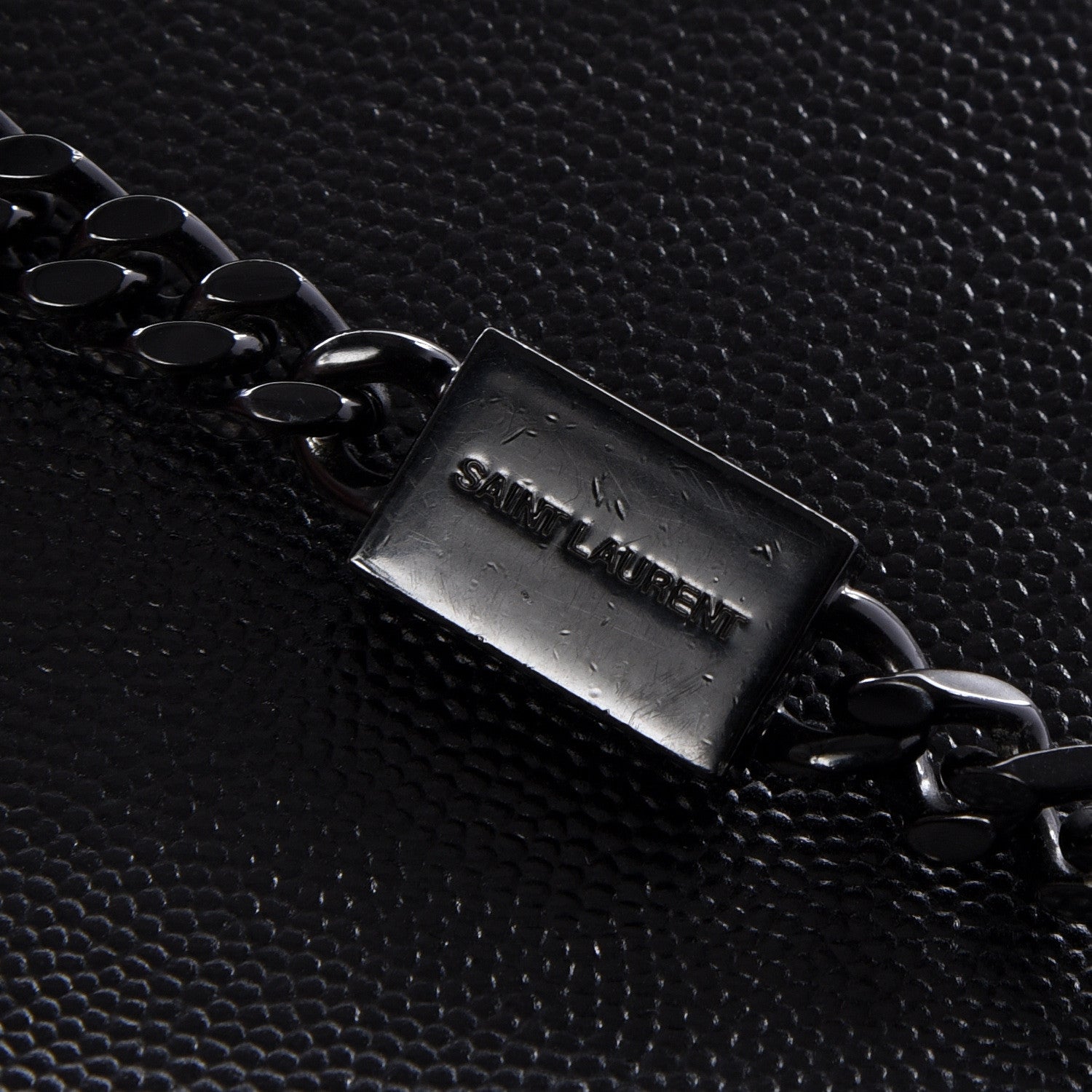 Saint Laurent Grain De Poudre Medium Classic Monogram Kate Satchel Black 9 of 11