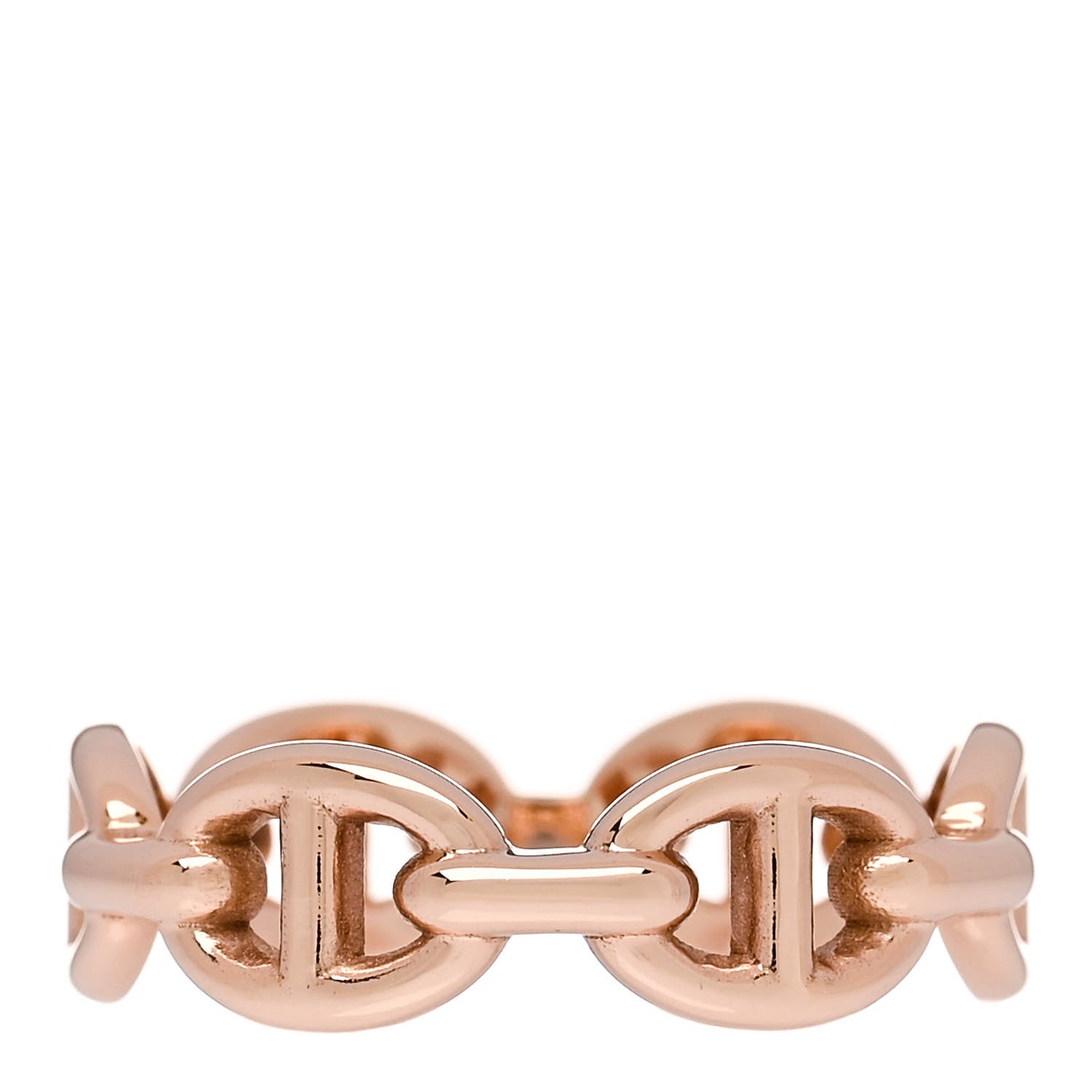 Hermes 18K Rose Gold PM Chaine d'Ancre Enchainee Ring 51 5.75 3 of 7
