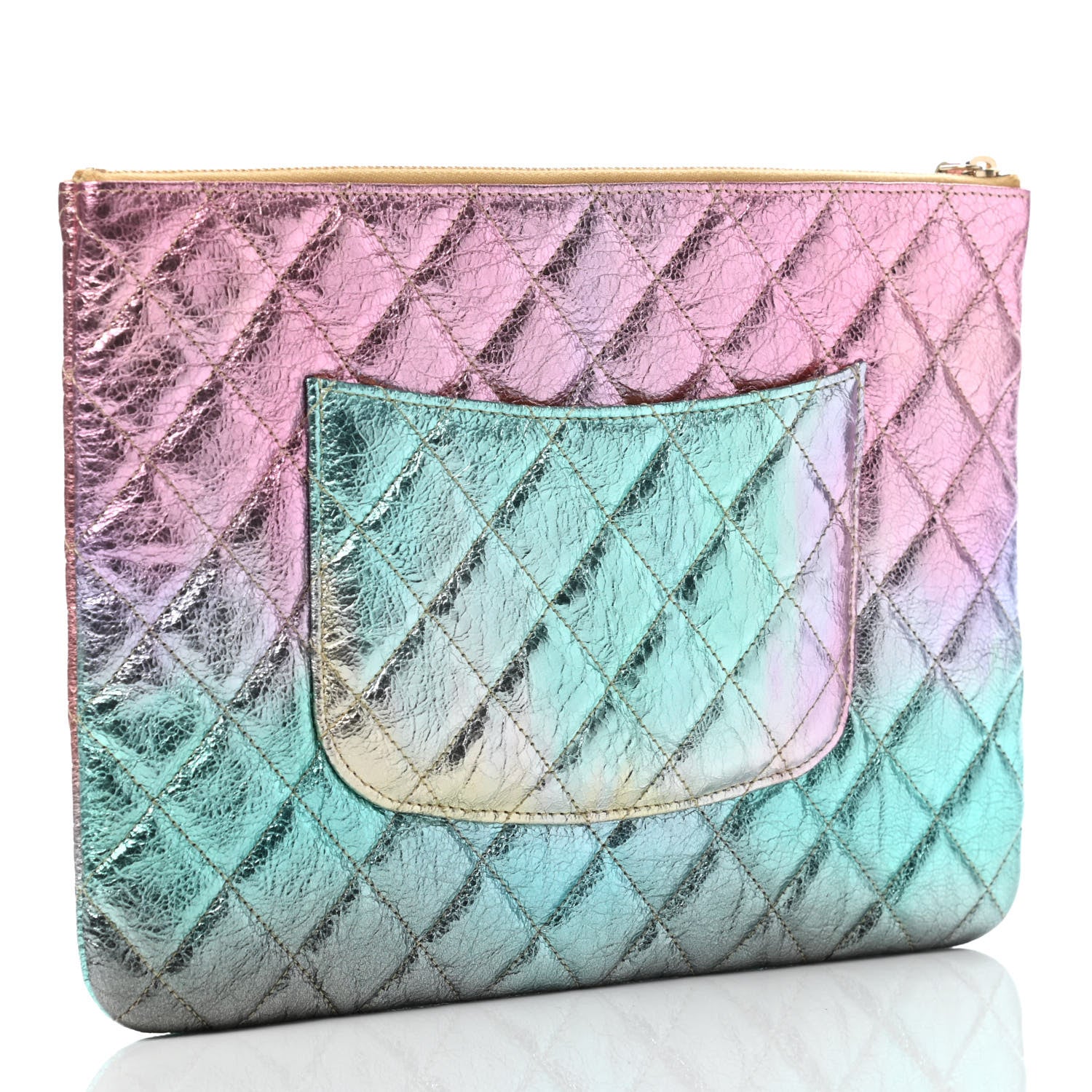 Chanel Metallic Goatskin Quilted Medium 2.55 Reissue Cosmetic Case Multicolor 2 of 4
