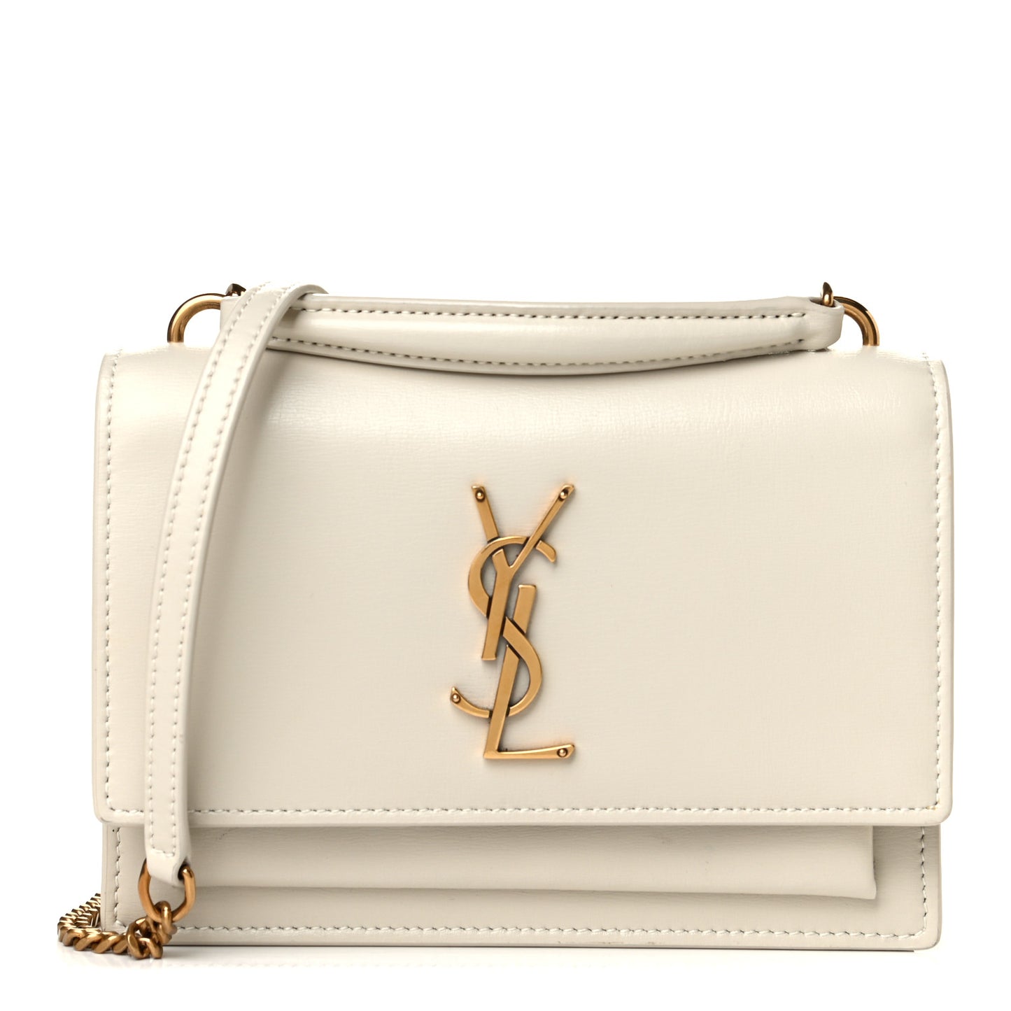 Calfskin Monogram Sunset Chain Wallet Crema Soft