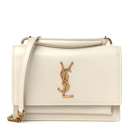 Saint Laurent Calfskin Monogram Sunset Chain Wallet Crema Soft 1 of 5