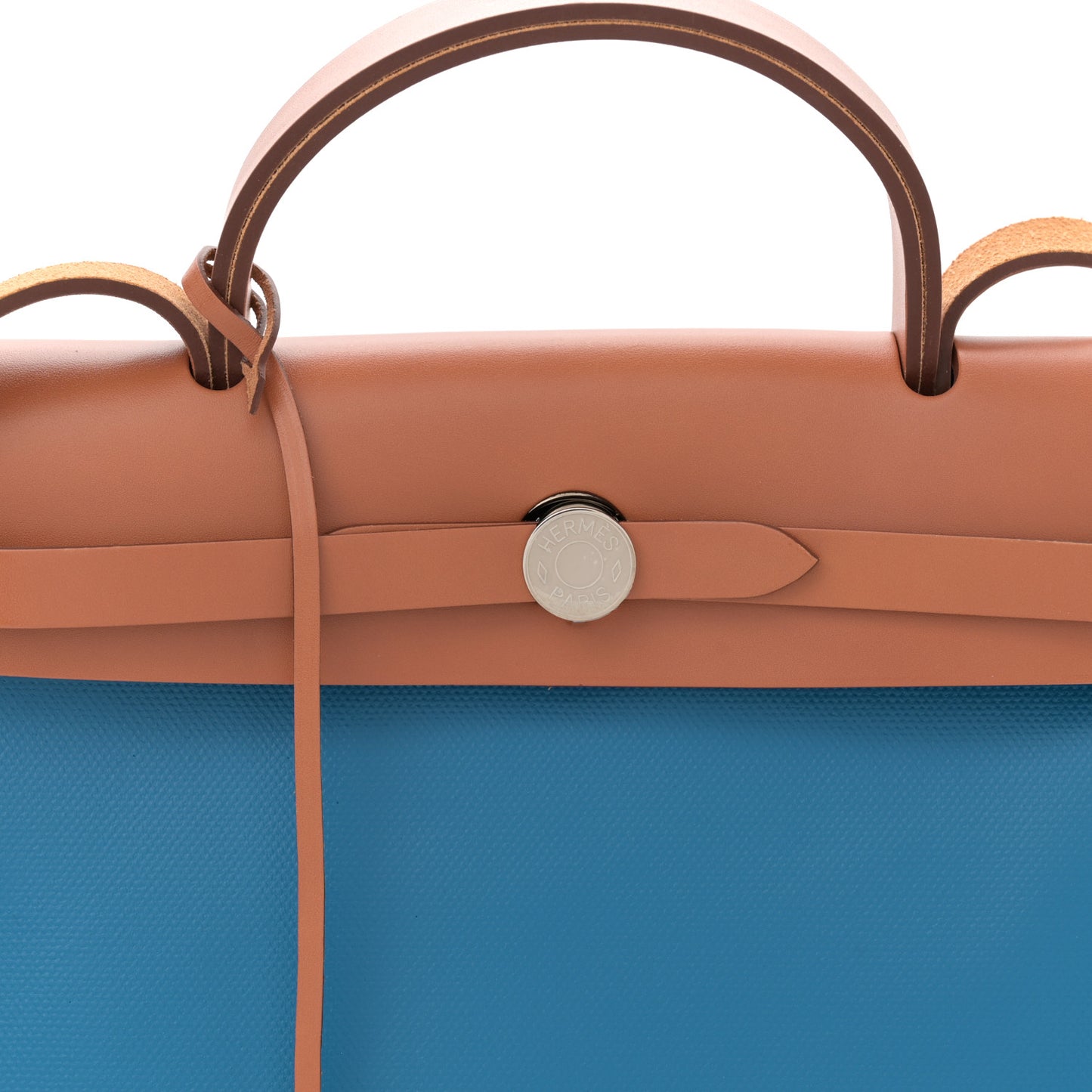 Toile H Berline Vache Hunter Herbag Zip 31 PM Bleu Zanzibar Natural