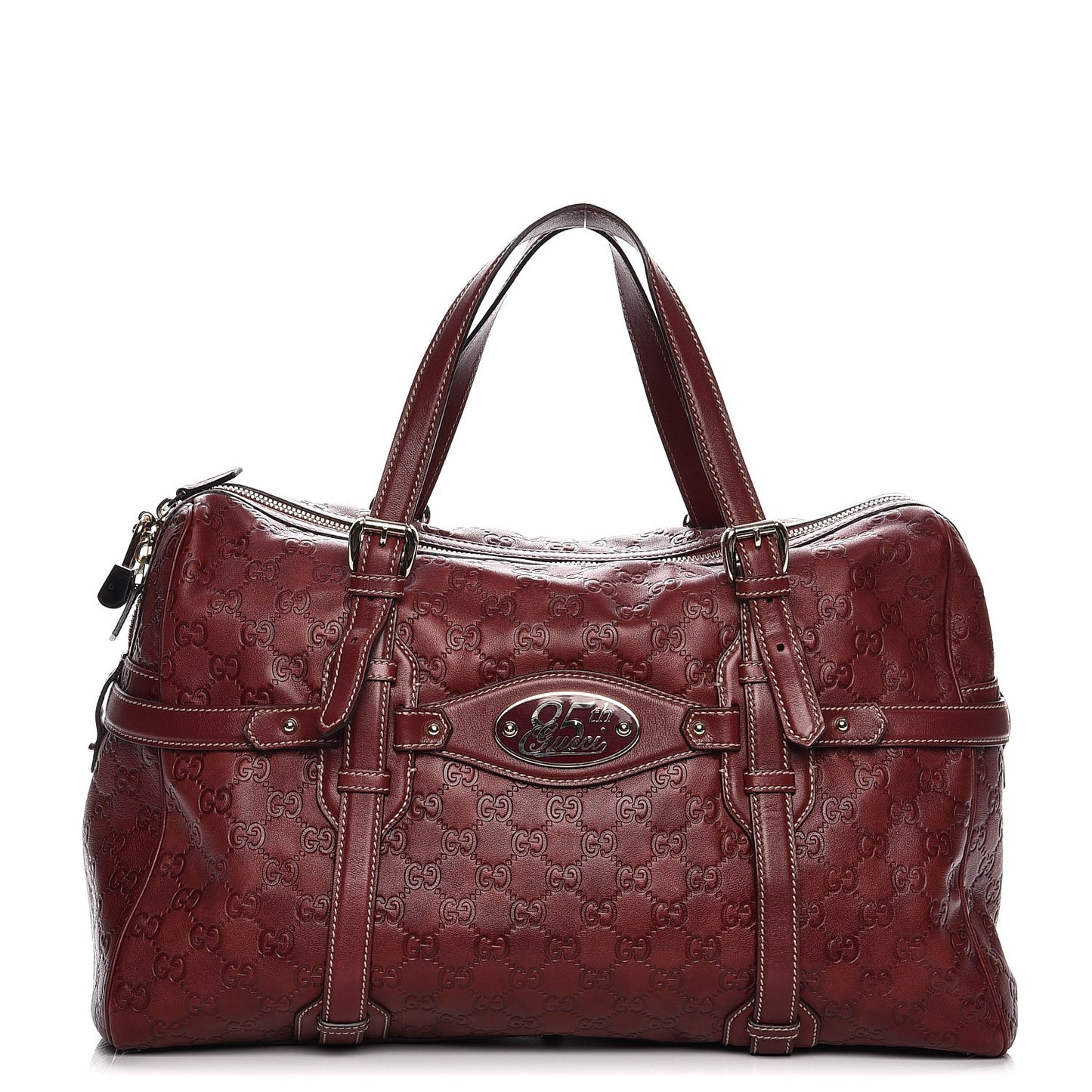 Guccissima 85th Anniversary Large Boston Rusty Red