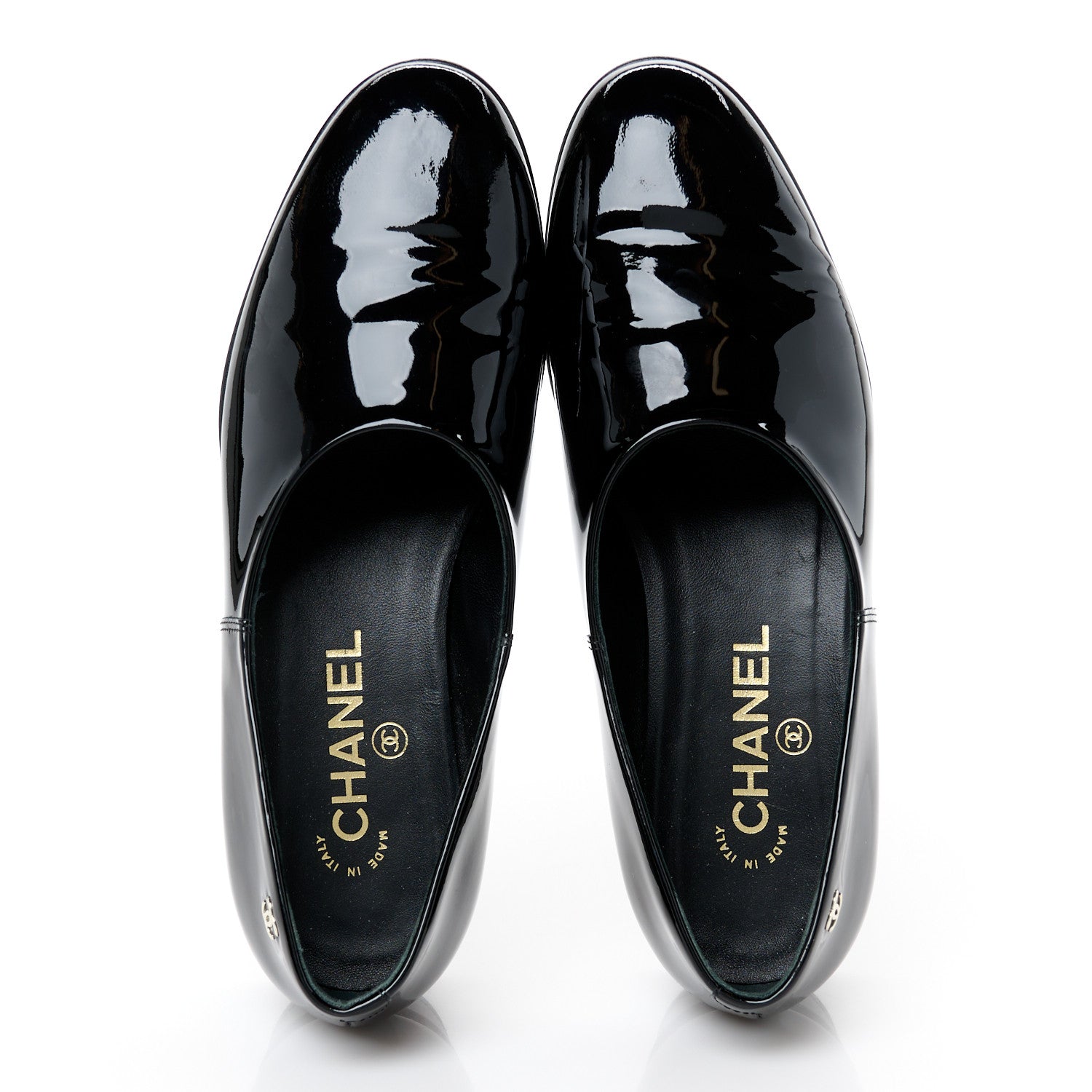 Chanel Patent Calfskin Moccasin Loafers 36.5 Black 2 of 9