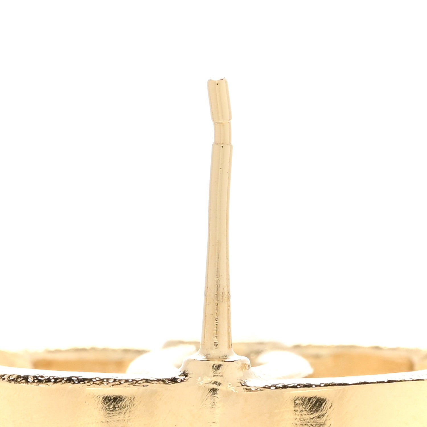 Chanel Metal Tweed Effect CC Earrings Gold 5 of 7