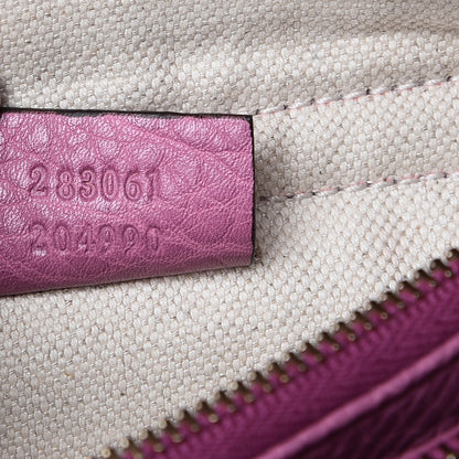 Gucci Pebbled Calfskin Piston Broadway Evening Bag Fresia Rose 7 of 8