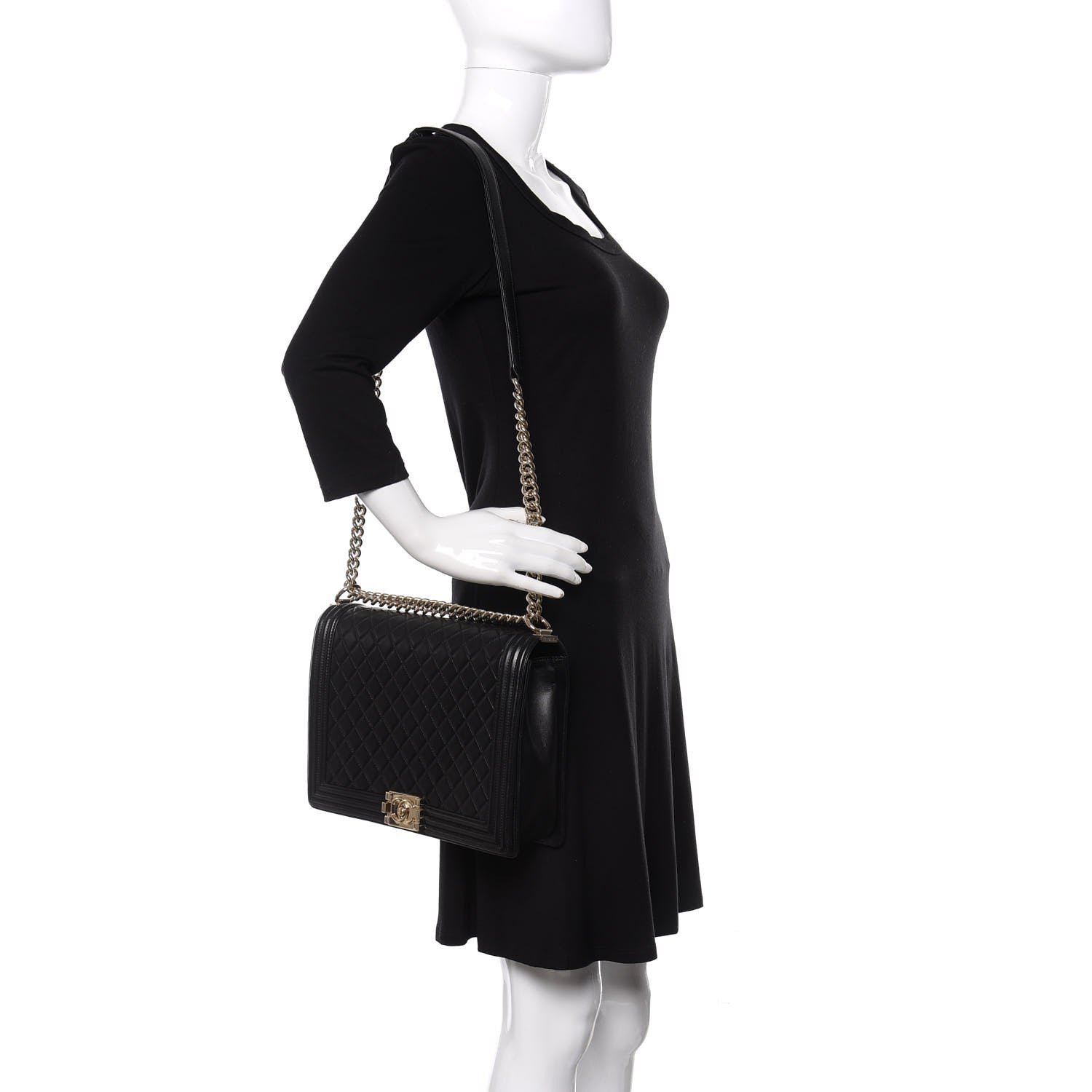 Chanel Calfskin Quilted Large Boy Flap Black 2 of 13