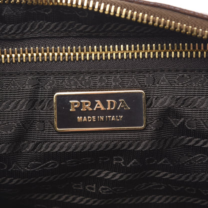 Prada Goatskin Grommet Whipstitch Shoulder Bag Palissandro 5 of 12