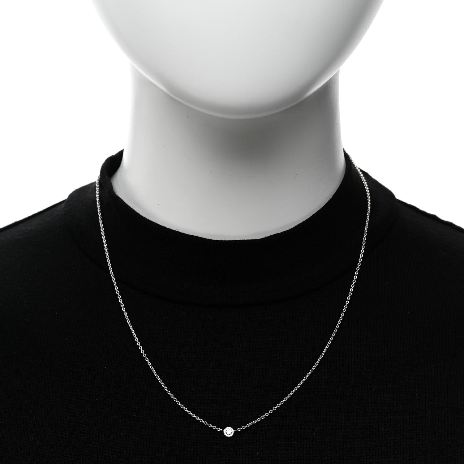 Roberto Coin 18K White Gold Diamond .10ct Diamonds By The Inch Necklace 2 of 5