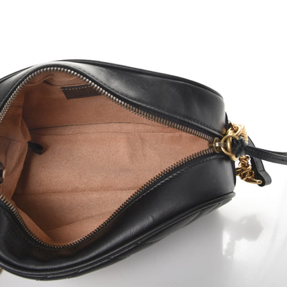 Gucci Calfskin Matelasse Small GG Marmont Chain Shoulder Bag Black 5 of 7