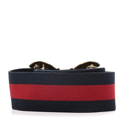 Gucci Nylon Web Embellished Butterfly Belt 95 38 Red Blue 2 of 3