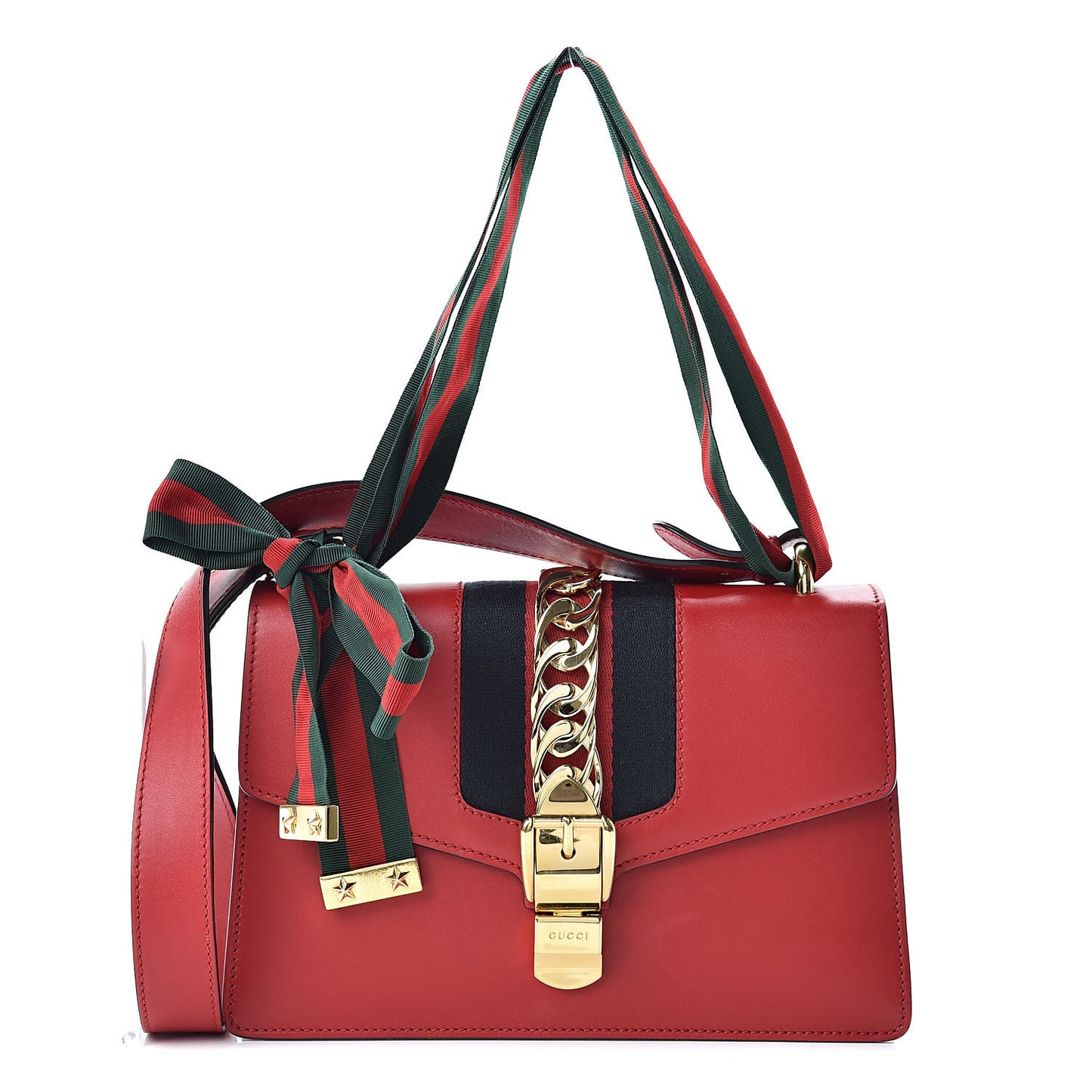 Calfskin Small Sylvie Shoulder Bag Hibiscus Red