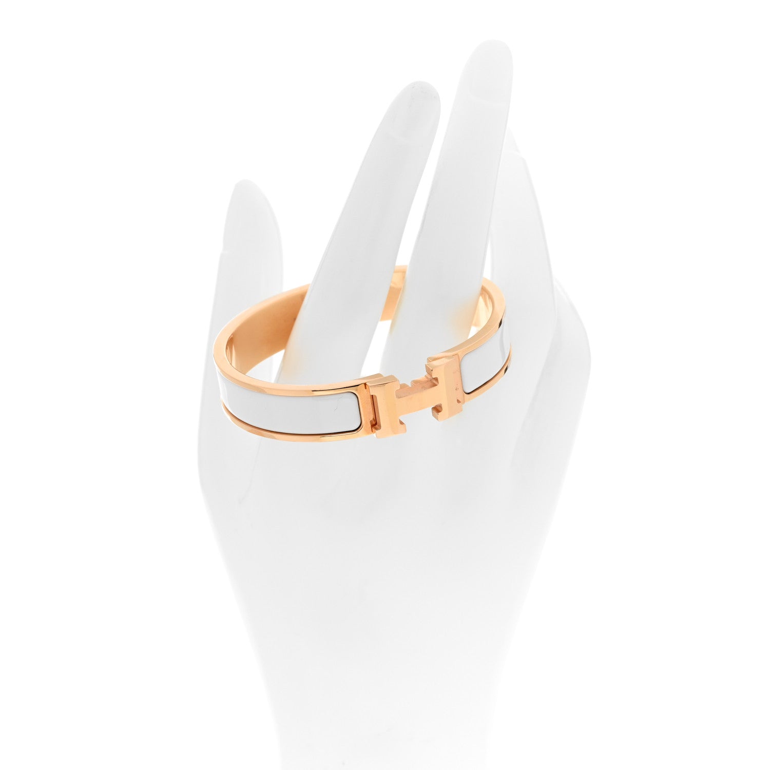 Hermes Enamel Narrow Clic Clac H Bracelet PM White 2 of 5