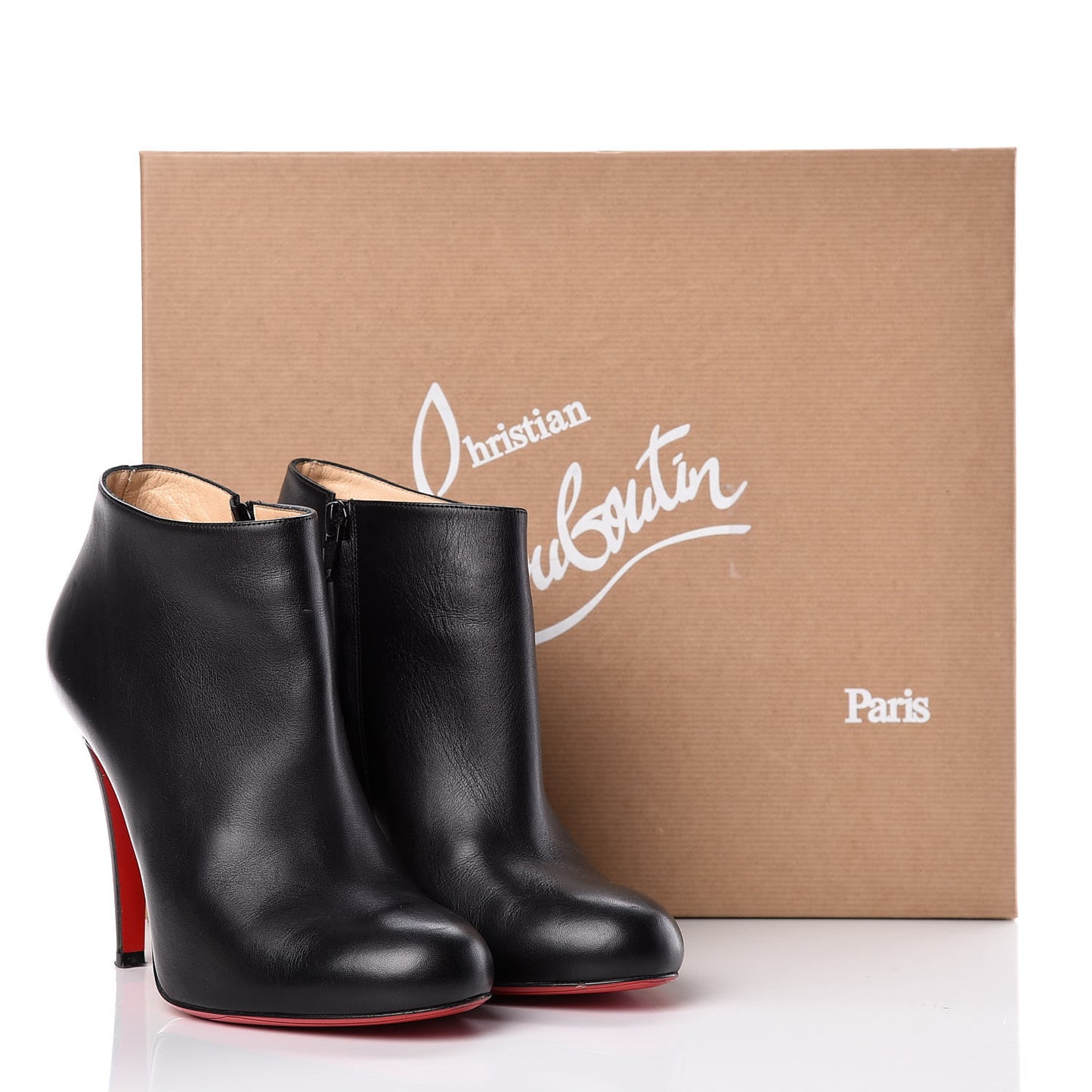 Calfskin Belle 100 Ankle Boots 37.5 Black