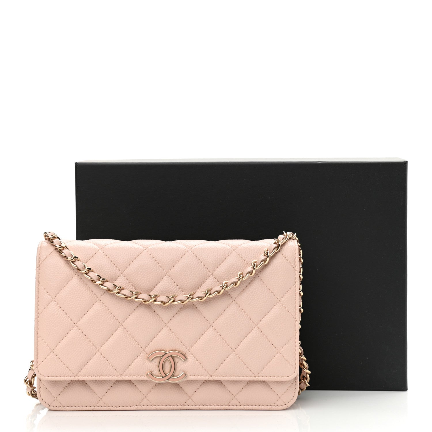 Chanel Caviar Quilted Wallet On Chain WOC Light Pink 11 of 11