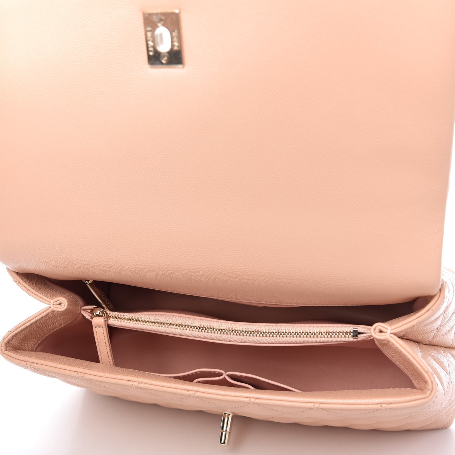 Caviar Quilted Small Coco Handle Flap Light Pink