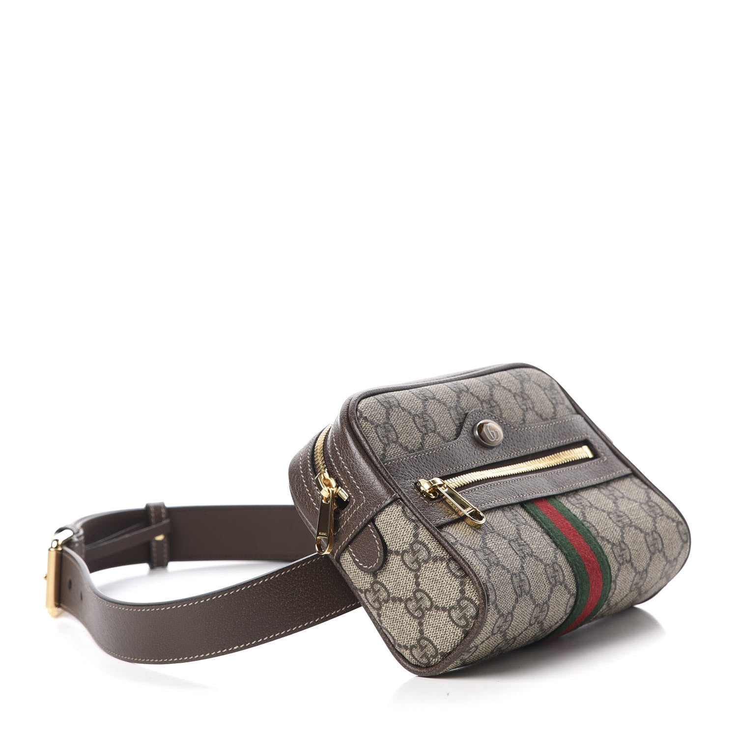 Gucci GG Supreme Monogram Web Small Ophidia Belt Bag 85 34 Dark Brown 4 of 11