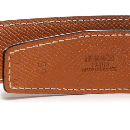 Hermes Box Courchevel 32mm H Belt 65 Black Gold 8 of 9