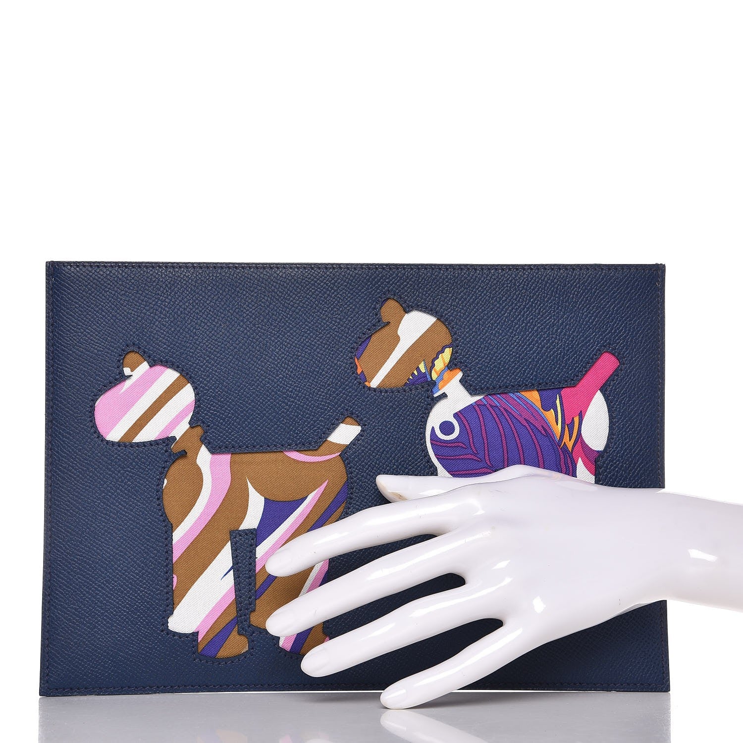 Hermes Epsom Petit H Flat Case Bleu Rouge H 2 of 6