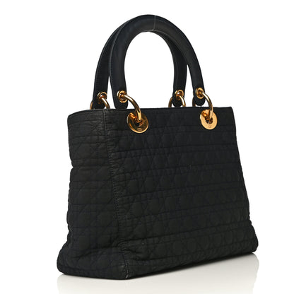 Christian Dior Nylon Cannage Medium Lady Dior Black 3 of 22