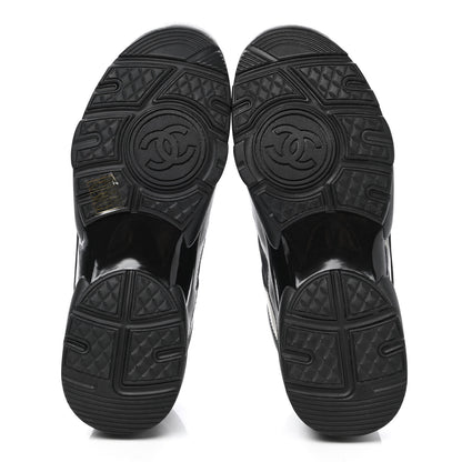 Chanel Calfskin Lambskin CC Sneakers 39 Black 5 of 9