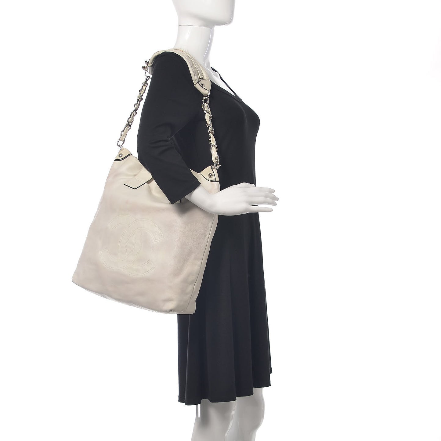 Lambskin Chain CC Tote White