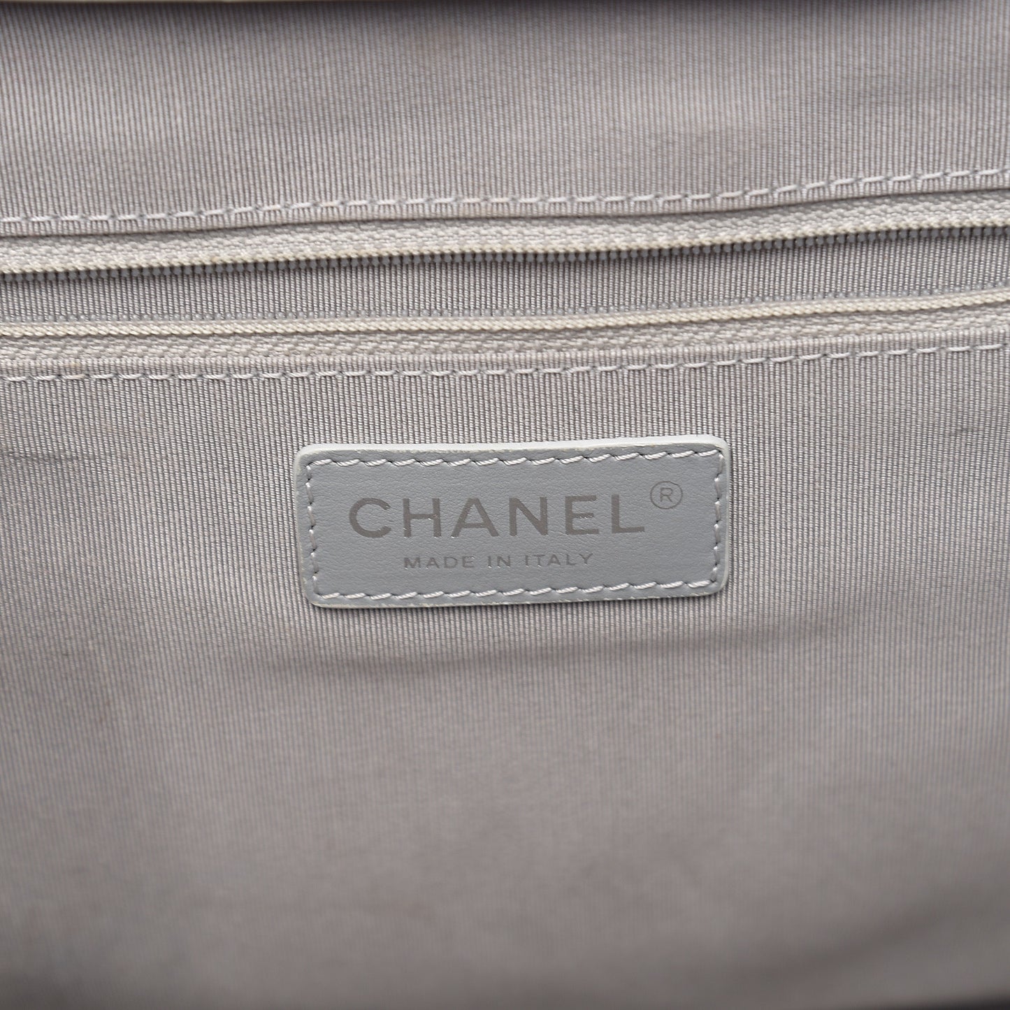 Calfskin Quilted Large Easy Shopping Tote Grey