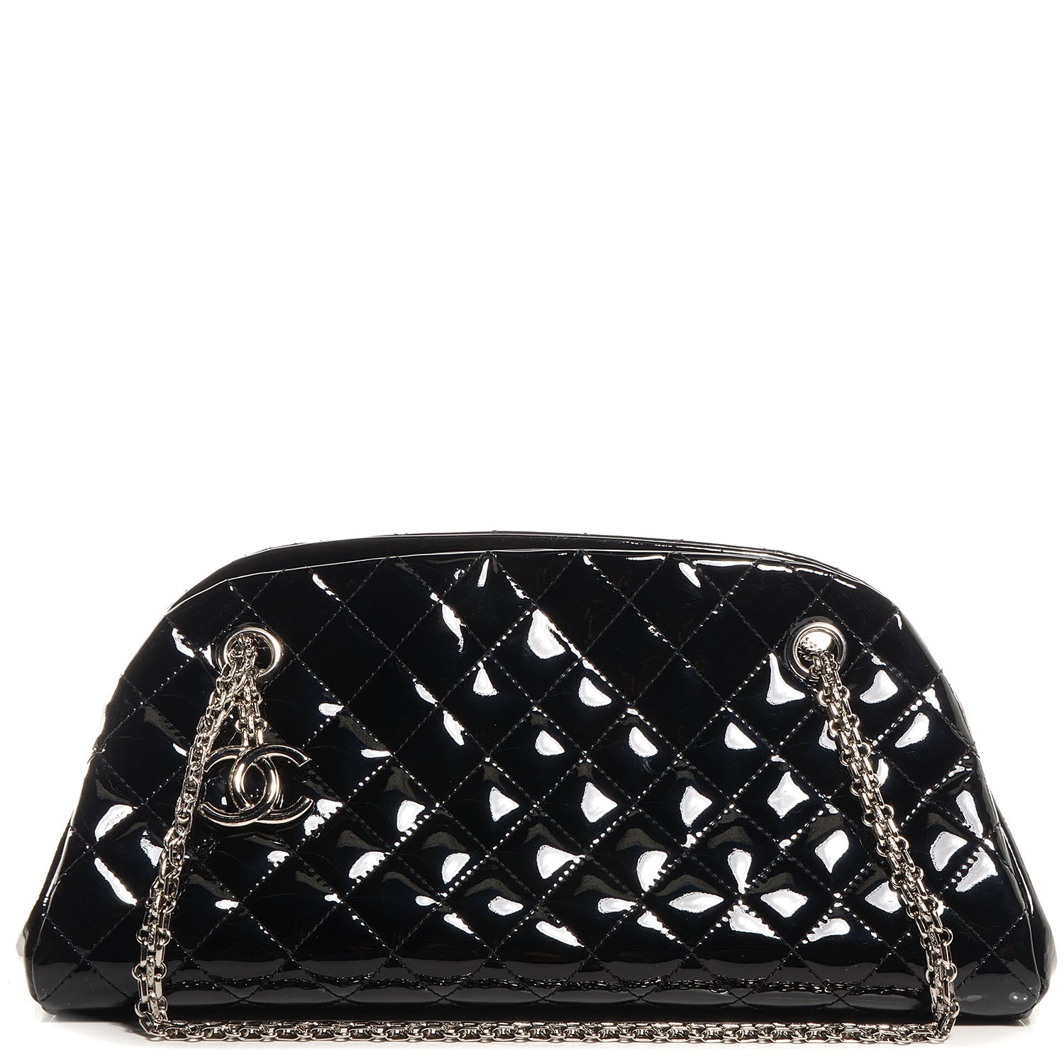 Chanel Patent Quilted Medium Just Mademoiselle Black 1 of 8