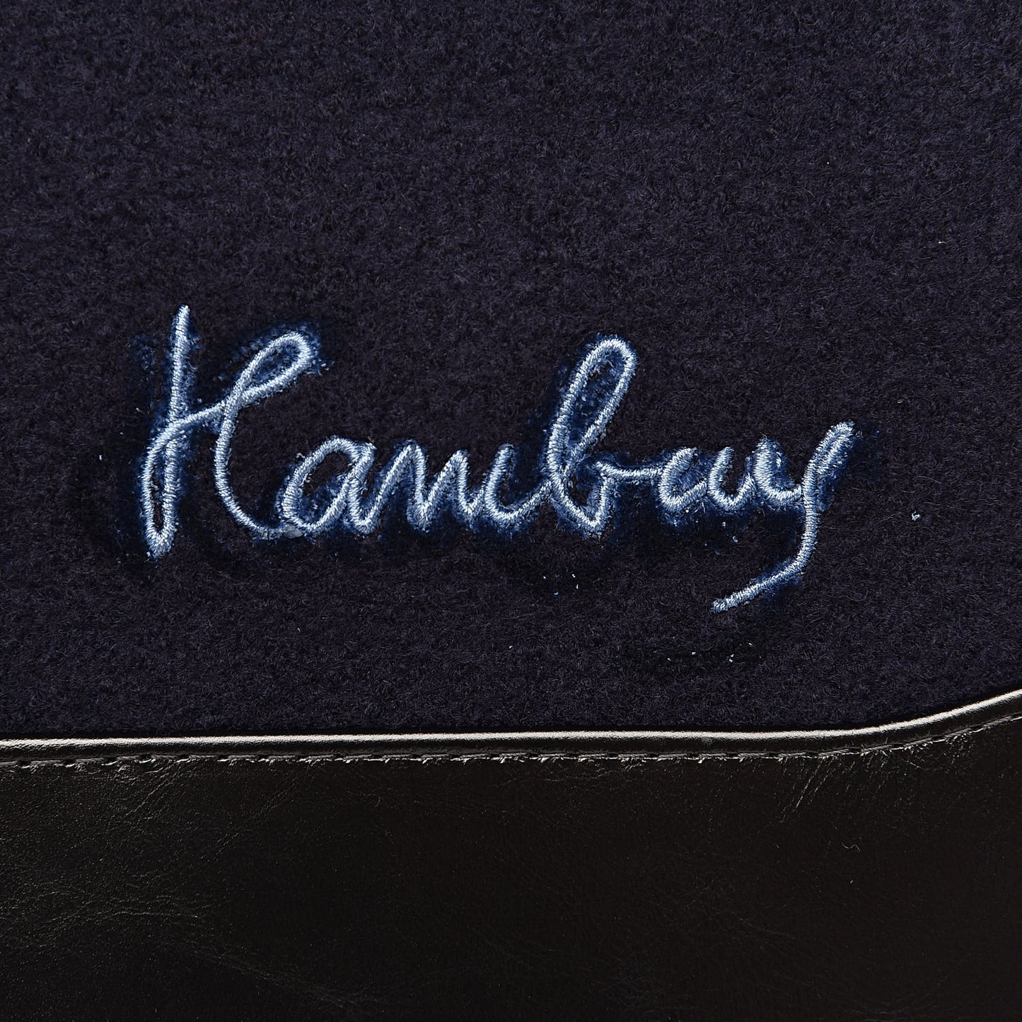 Wool Embroidered Medium Gabrielle Hobo Dark Navy Blue