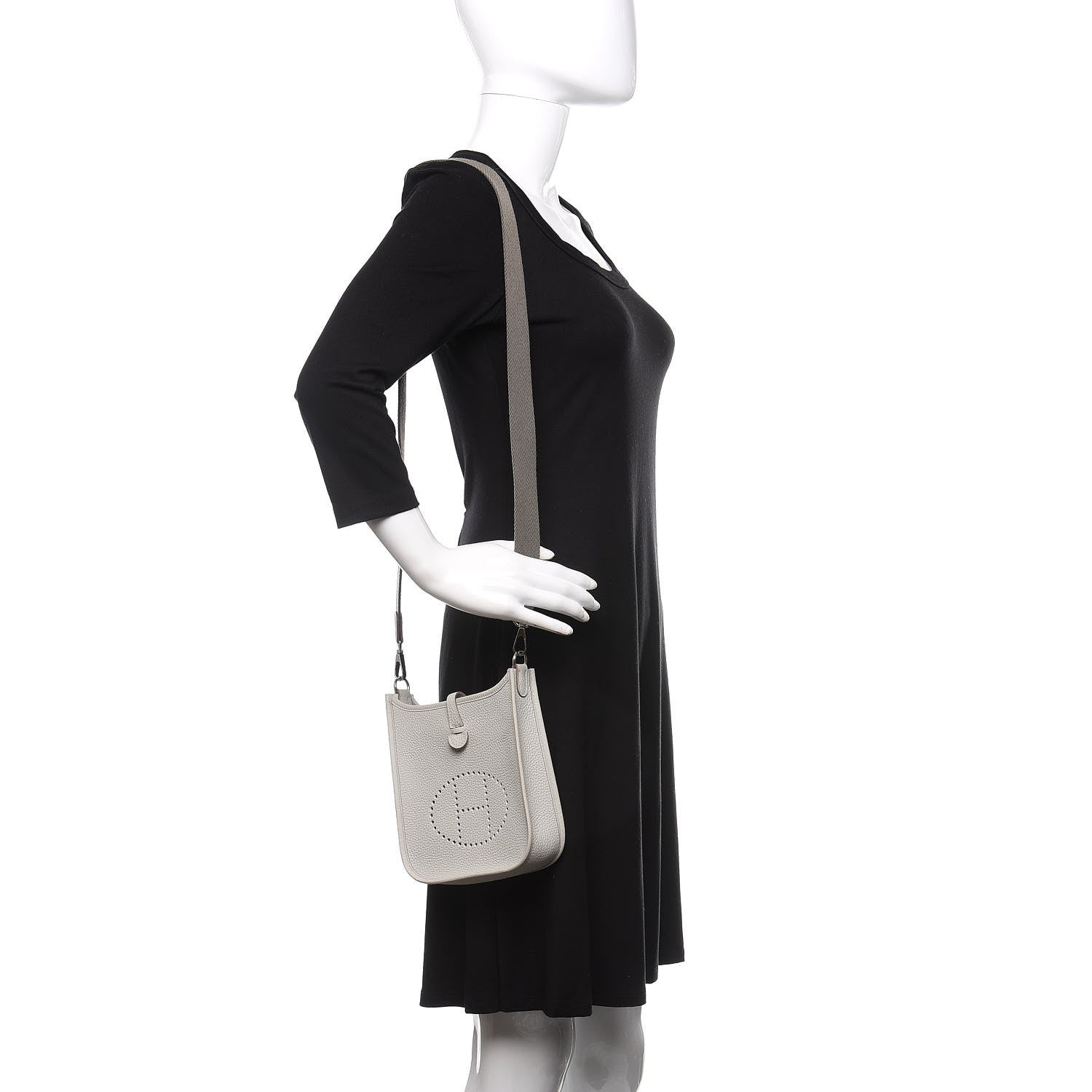Hermes Taurillon Clemence Amazone Evelyne TPM Gris Perle Etain 2 of 9