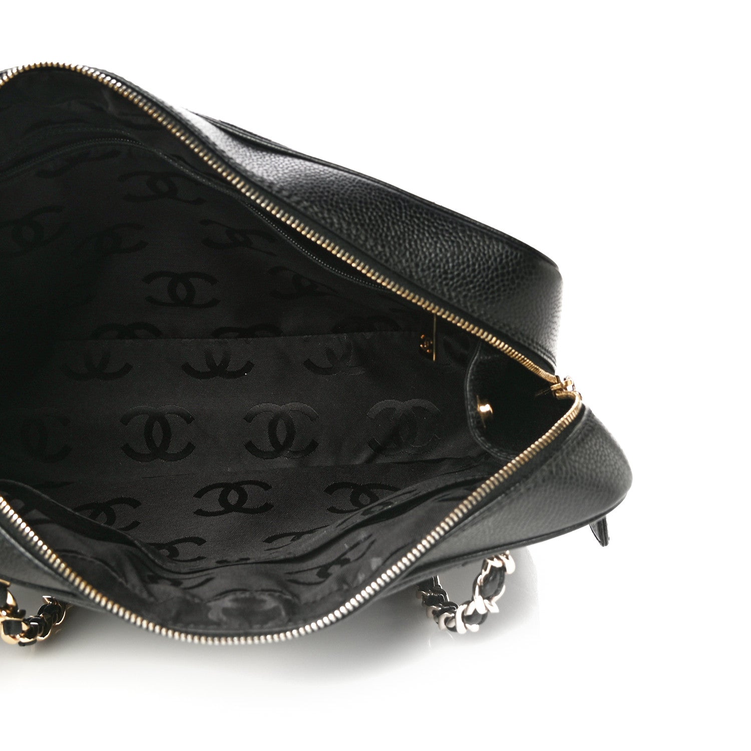Chanel Caviar Chevron Quilted Camera Case Black 5 of 13