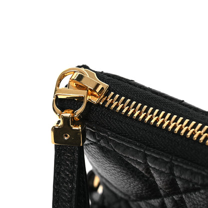 Christian Dior Supple Calfskin Cannage Large Caro Daily Pouch Black 10 of 11