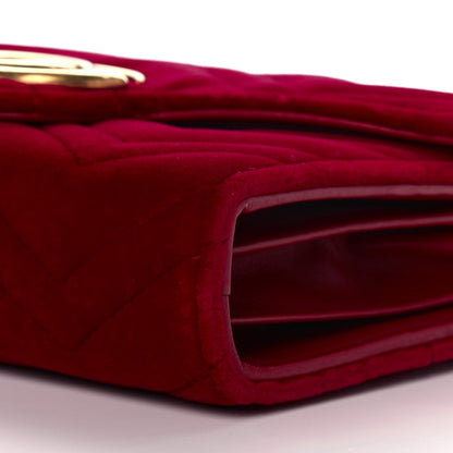 Gucci Velvet Matelasse GG Marmont Chain Wallet Fuchsia Violet Cyclamen 9 of 12